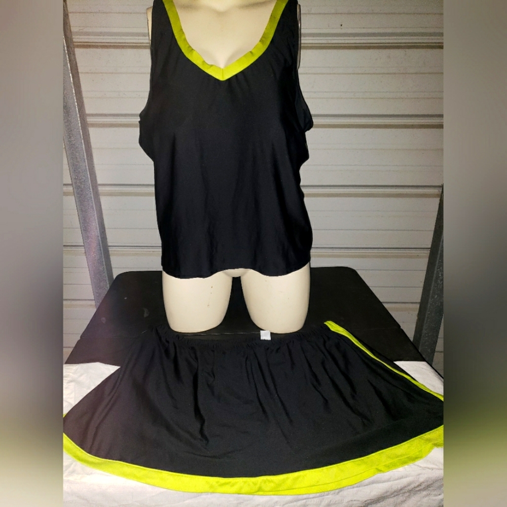 Plus Size 28W 4X Black Swimsuit tankini top skirt set swim 🏊‍♂️